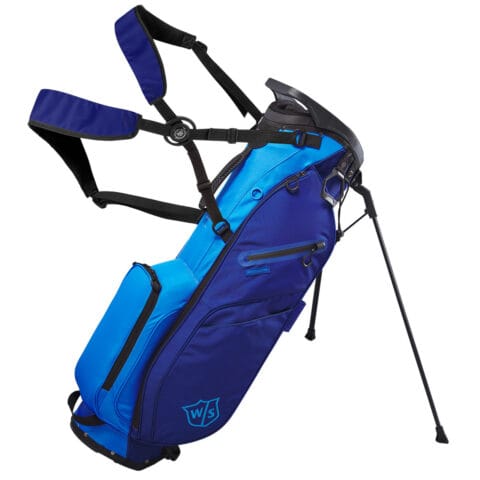 Lightweight and sturdy golf bag made by Wilson in a sleek blue