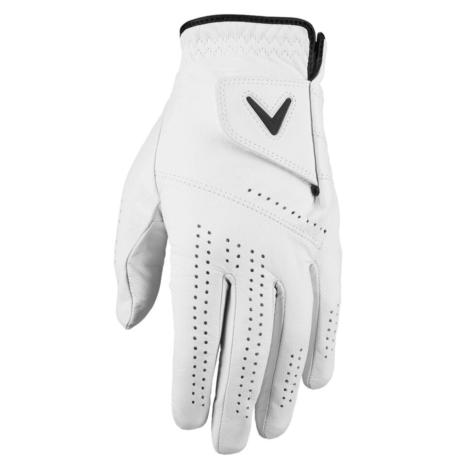Callaway White golf glove with enhanced breathability
