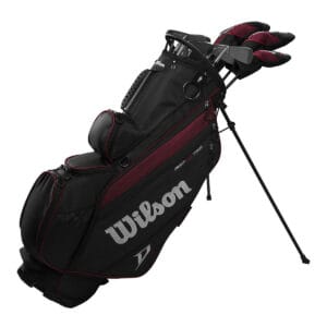 deep red wilson tour complete set golf clubs and bag