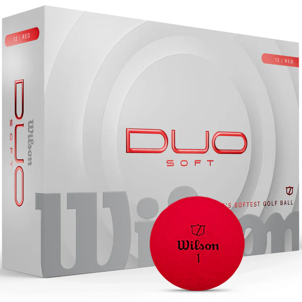 Wilson DUO Soft 12 Pack Golf balls in Red, Orange, Green