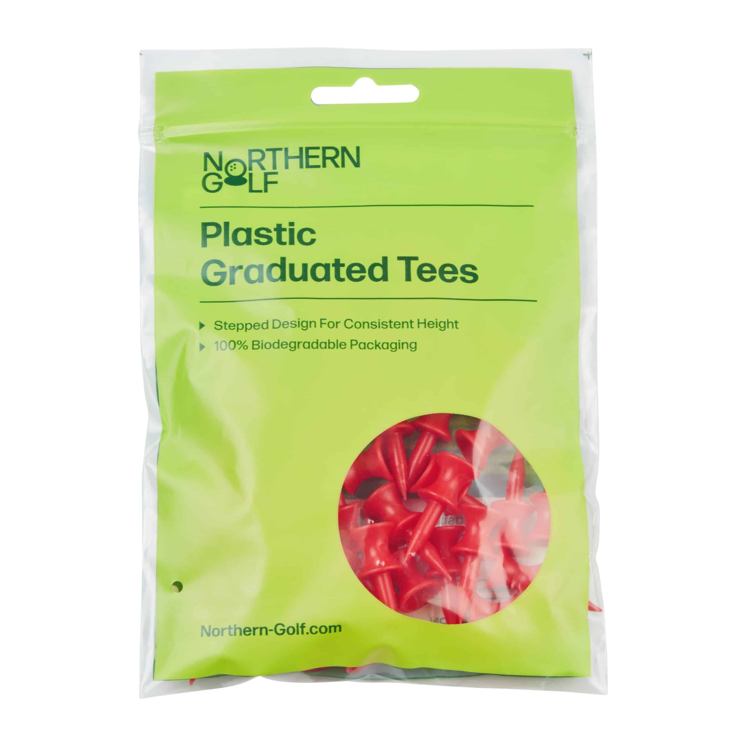 Northern Golf Red Plastic Graduated Tees (25)