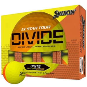 Yellow and Orange Srixon Q star tour divide golf ball
