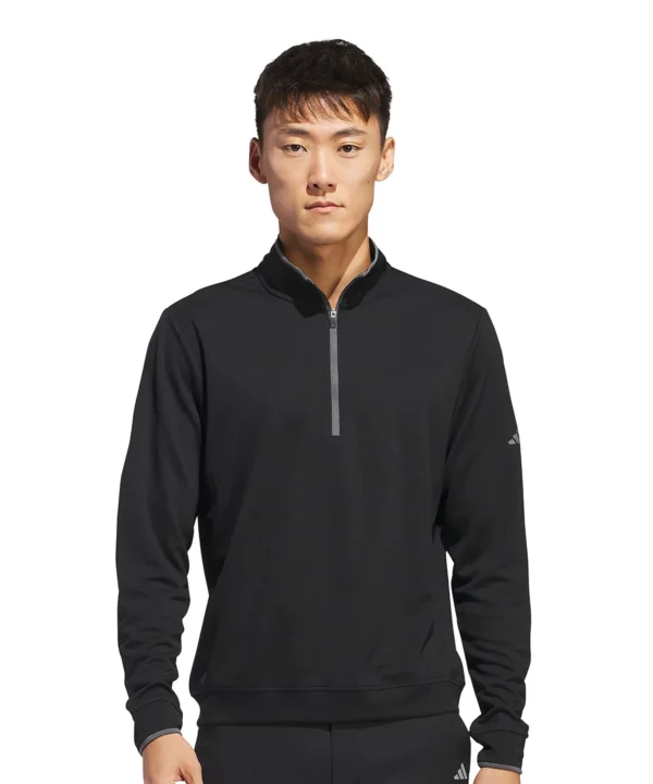Adidas UPF lightweight quarter-zip pullover Mens in Black and Navy