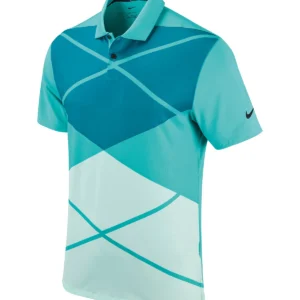 Nike Vapor argyle print polo- Washed Teal Mens Golf Polo