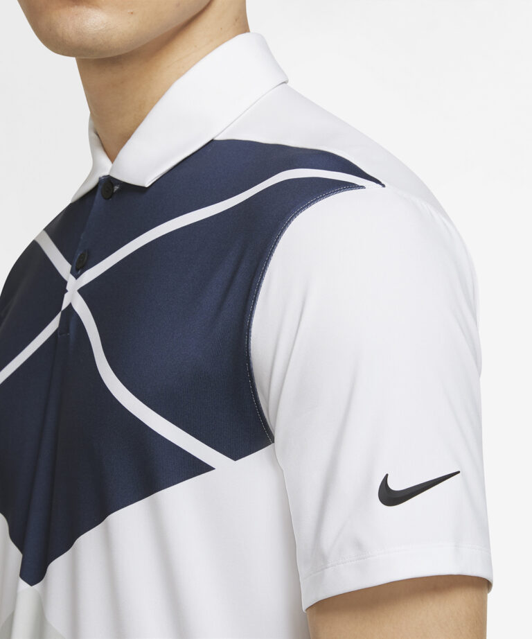 Nike Vapor argyle print polo- White/Black Mens Golf Polo