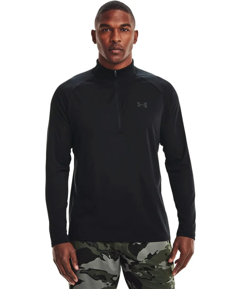 UA Tech™ 2.0 1/2 zip long sleeve - Charcoal black